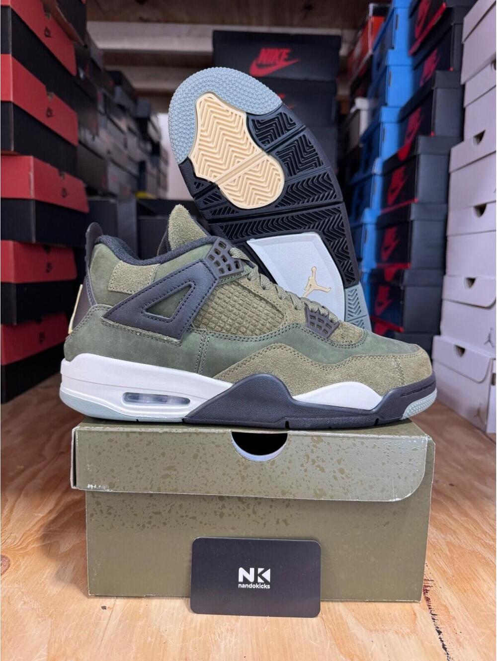 Air Jordan 4 Retro SE Craft 'Olive' MENS SIZE 12.5